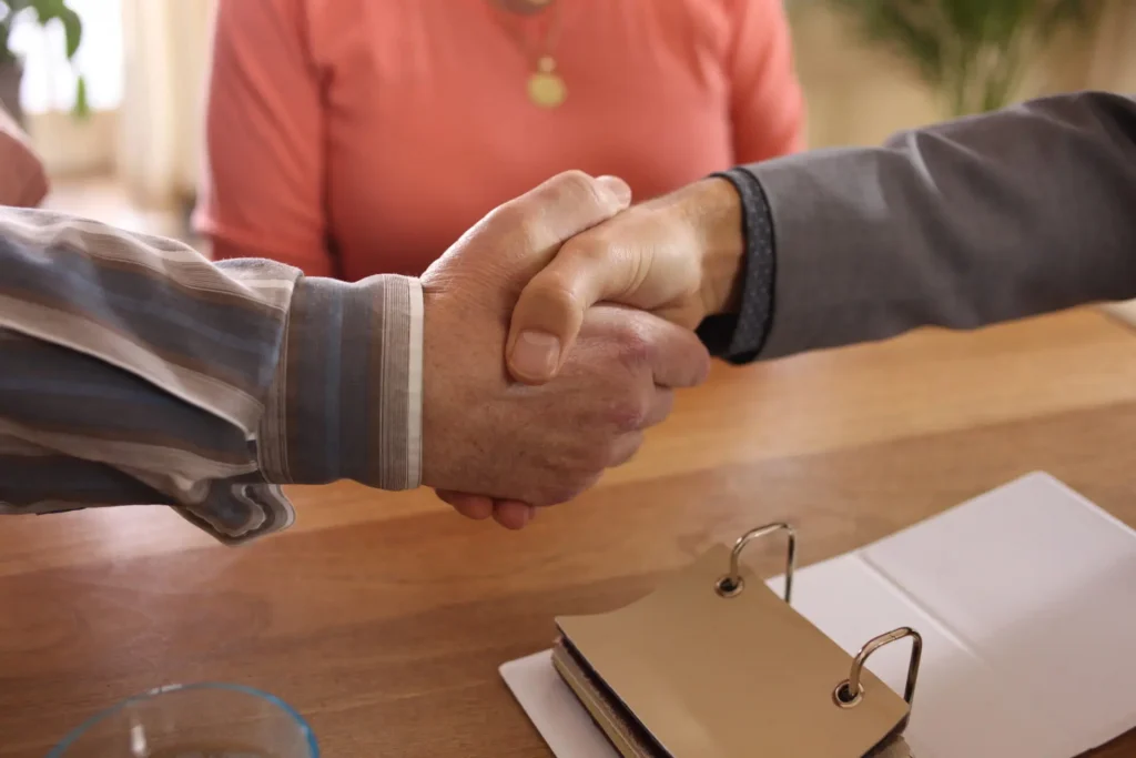 Shaking Hands, close up.