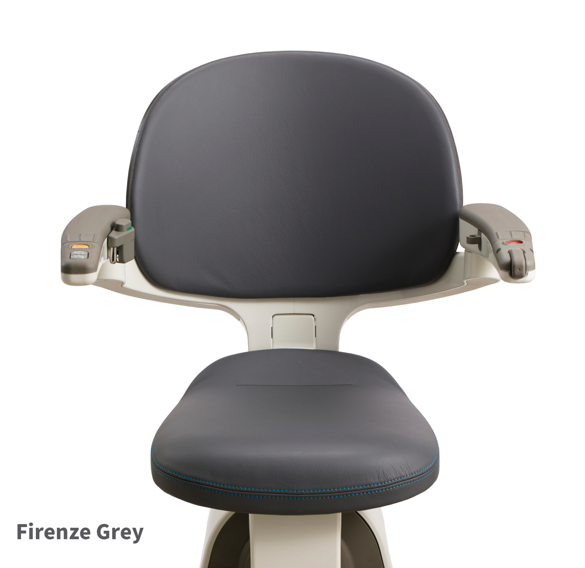 Flow X Stairlift with the Firenze Grey seat colour