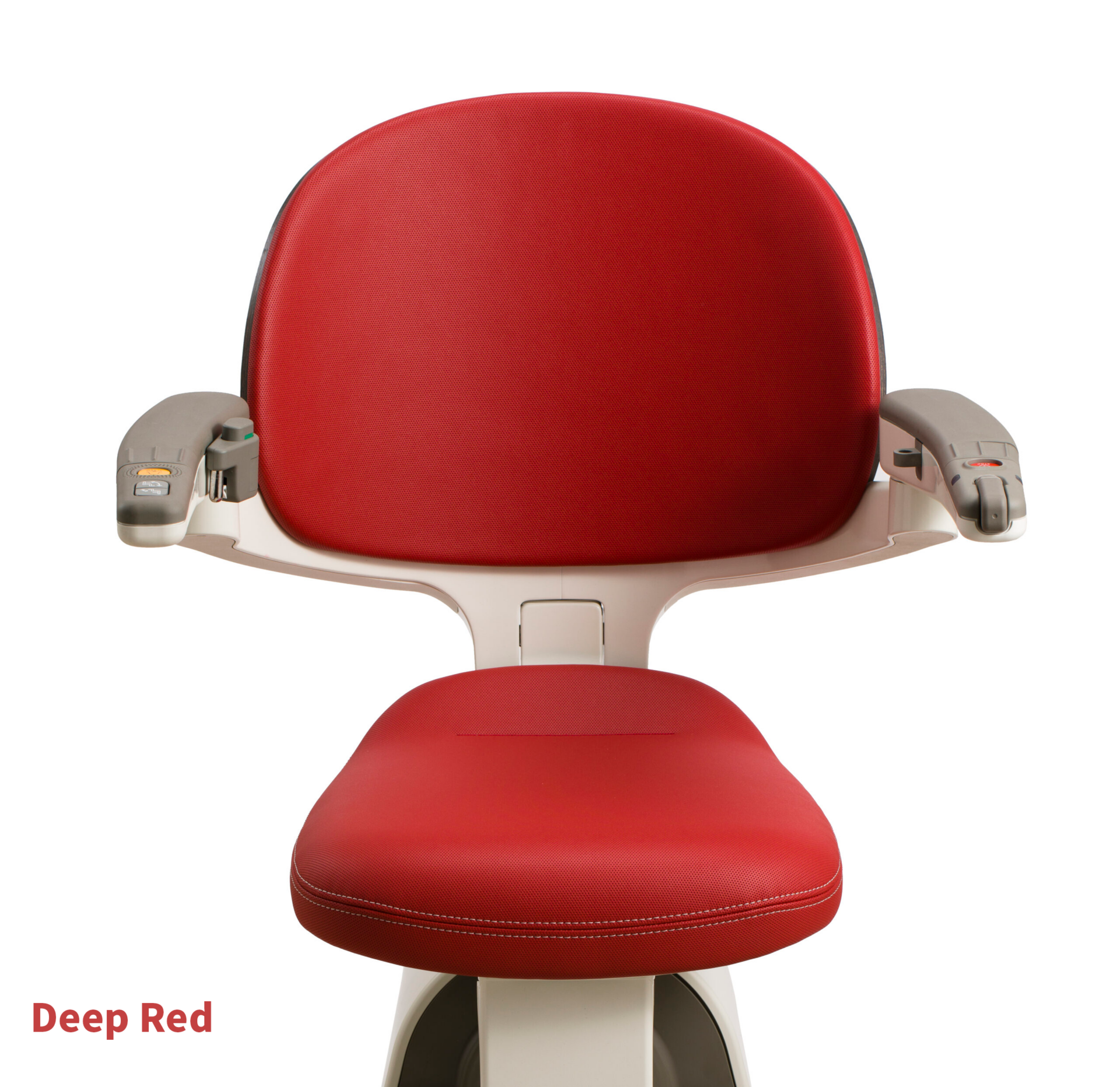 Flow X Stairlift with the deep red seat colour