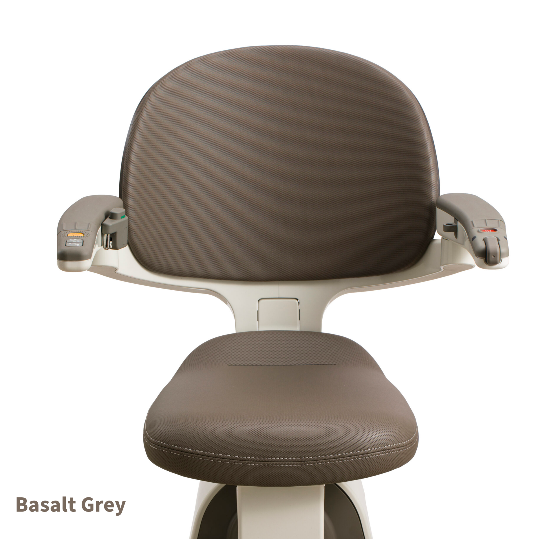 Flow X Stairlift with the Basalt Grey seat colour